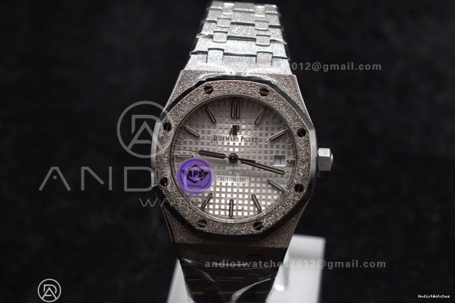 Edition 37mm Best Bracelet 15454 Super APSF Affordable 1033 SA3120 Dial Textured Oak On Frosted SS 1:1 White Royal Clone SS 0406